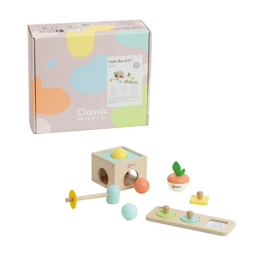 Classic world houten speelgoed box baby 6-12 maanden educatief.