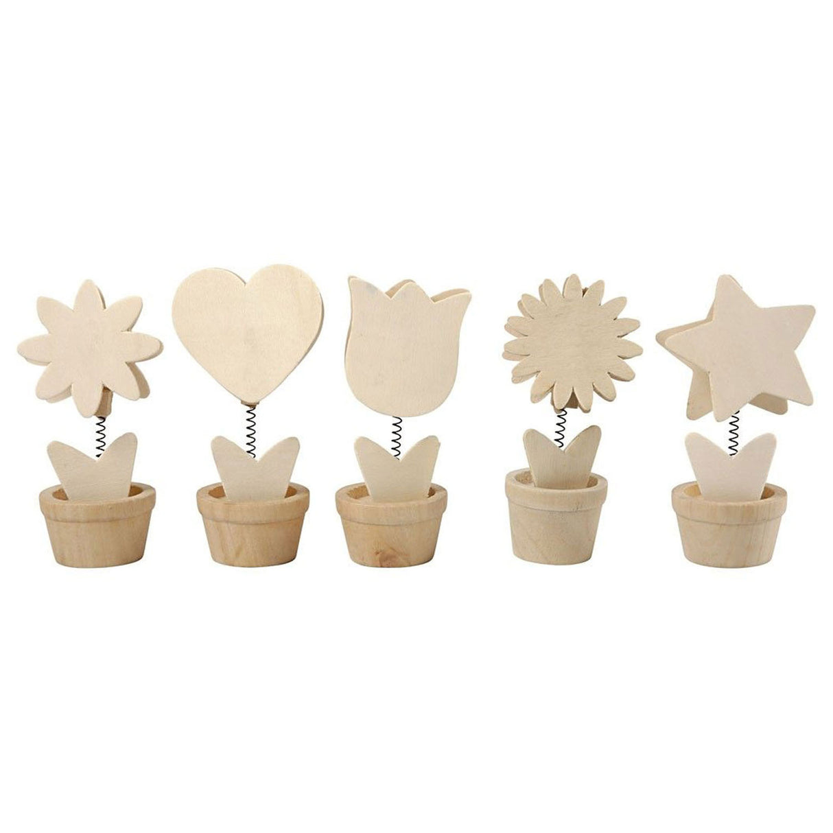 Creativ company versier je houten memoclip bloem, 10st.