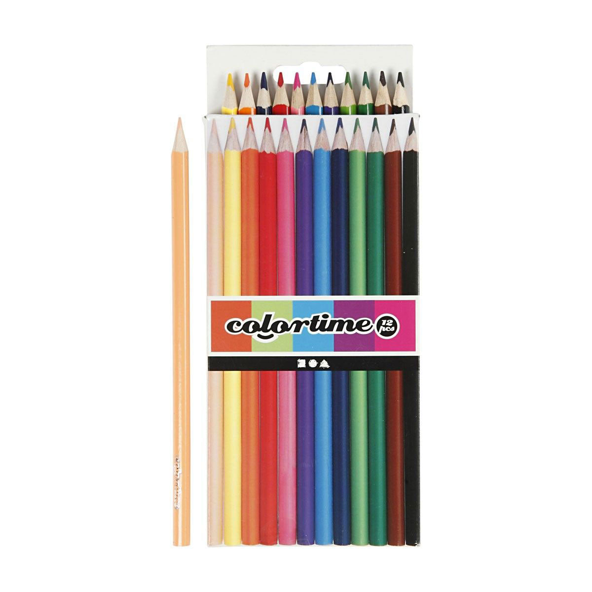 Creativ company kleurpotloden - basiskleuren, 12st.
