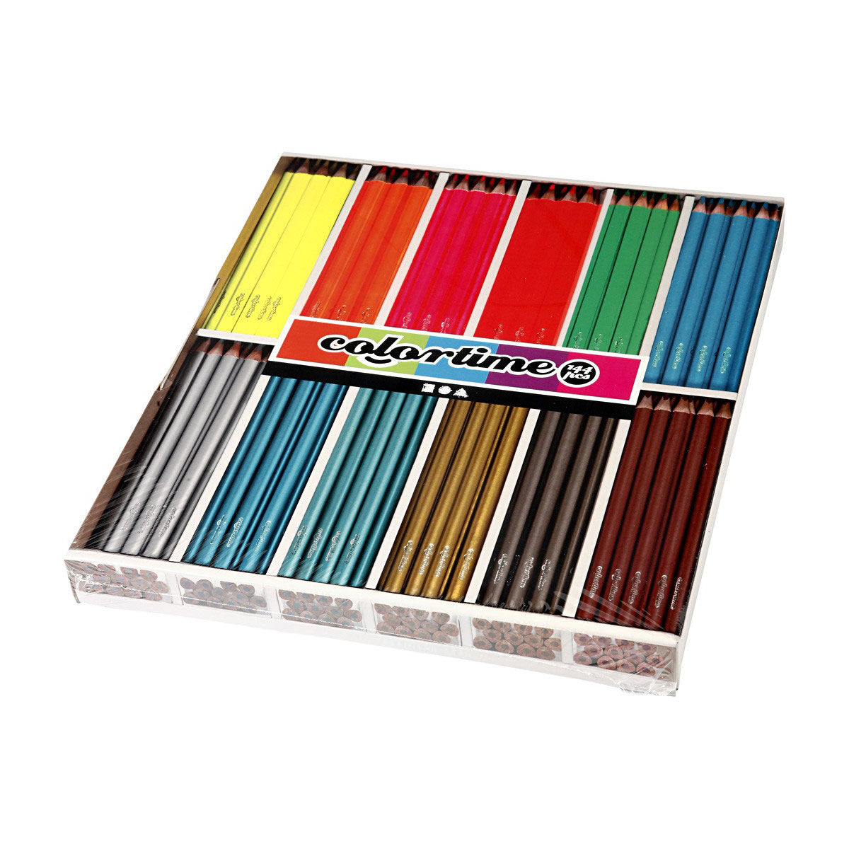 Creativ company driehoekige kleurpotloden - metallic en neon, 144st.