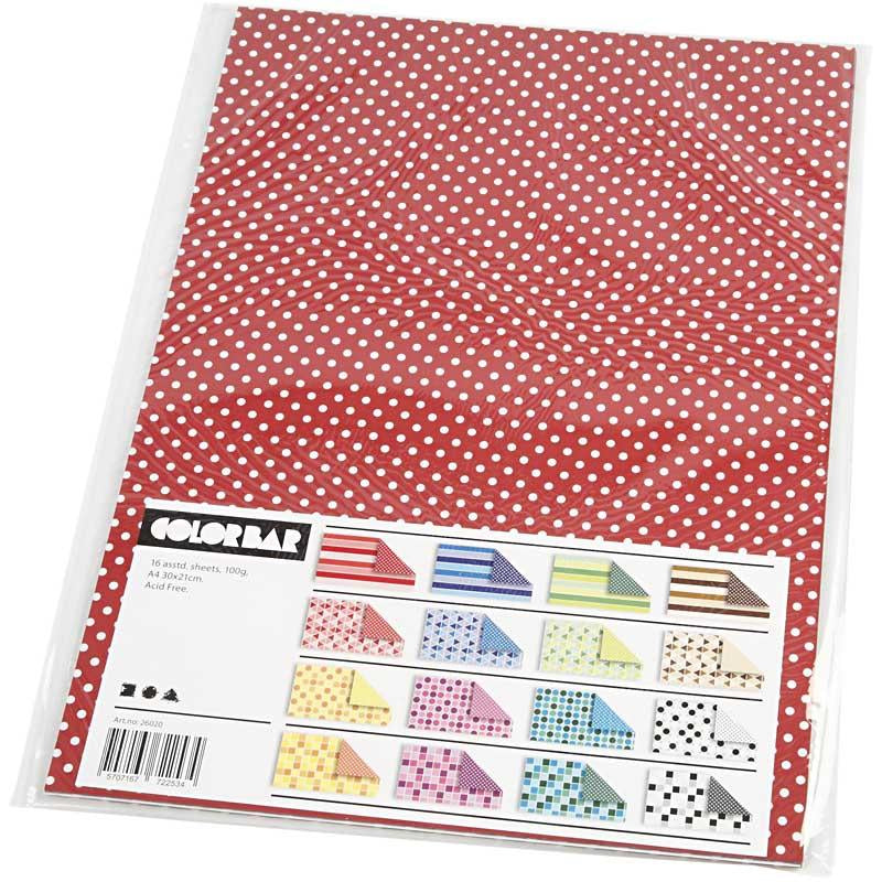 Creativ company color bar papier print a4 100gr, 16 vellen