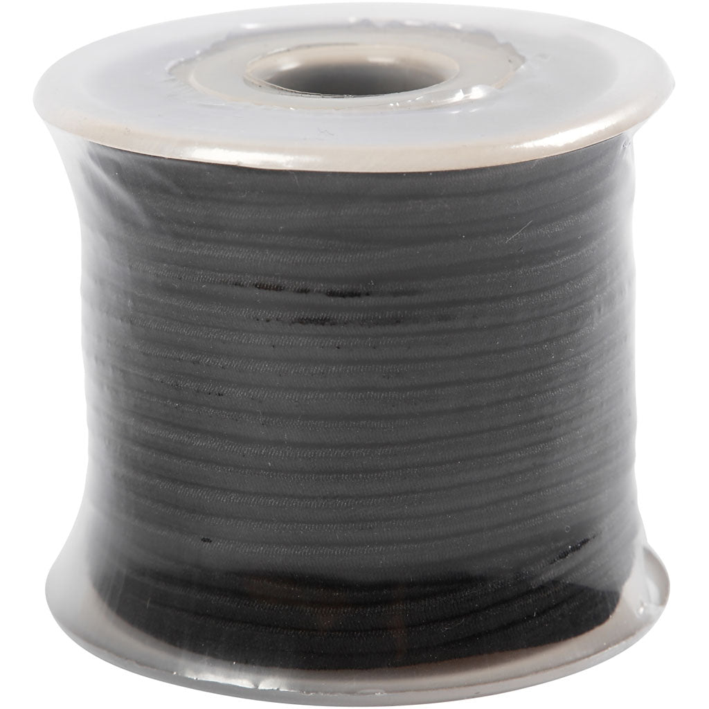 Creativ company elastiek dikte 2mm zwart, 25m