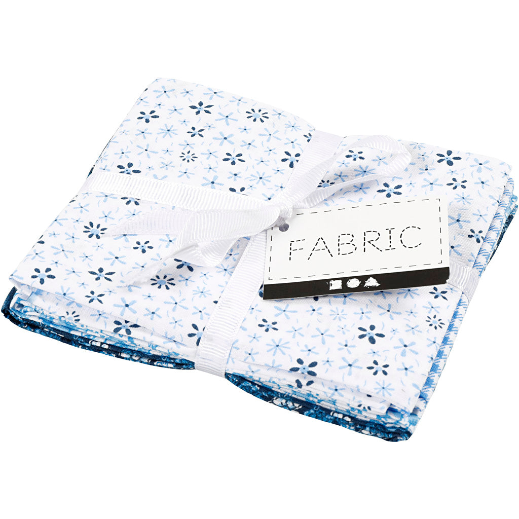 Creativ company patchwork stof blauw 45x55cm, 4st.