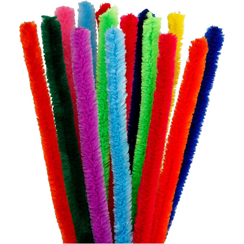 Creativ company http: www.cchobby.nl chenille-l-30-cm-dikte-15-mm-diverse-kleuren-15-div-1-doos
