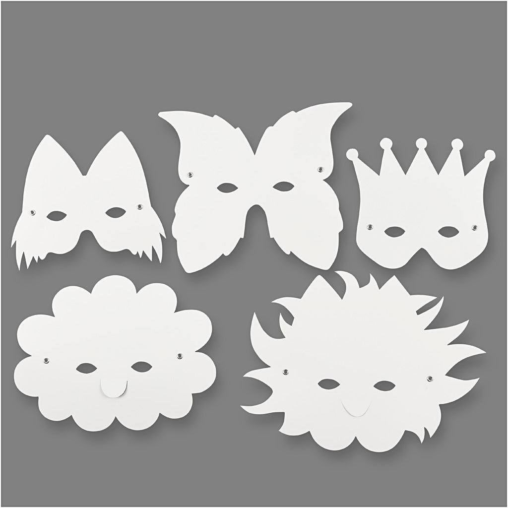 Creativ company http: www.cchobby.nl fantasiemaskers-inclusief-elastiek-h-15-20-cm-230-gr-wit-5-stuk-1-doos