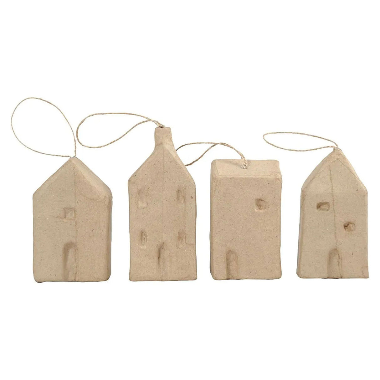 Creativ company huisjes van papiermache, 4st.