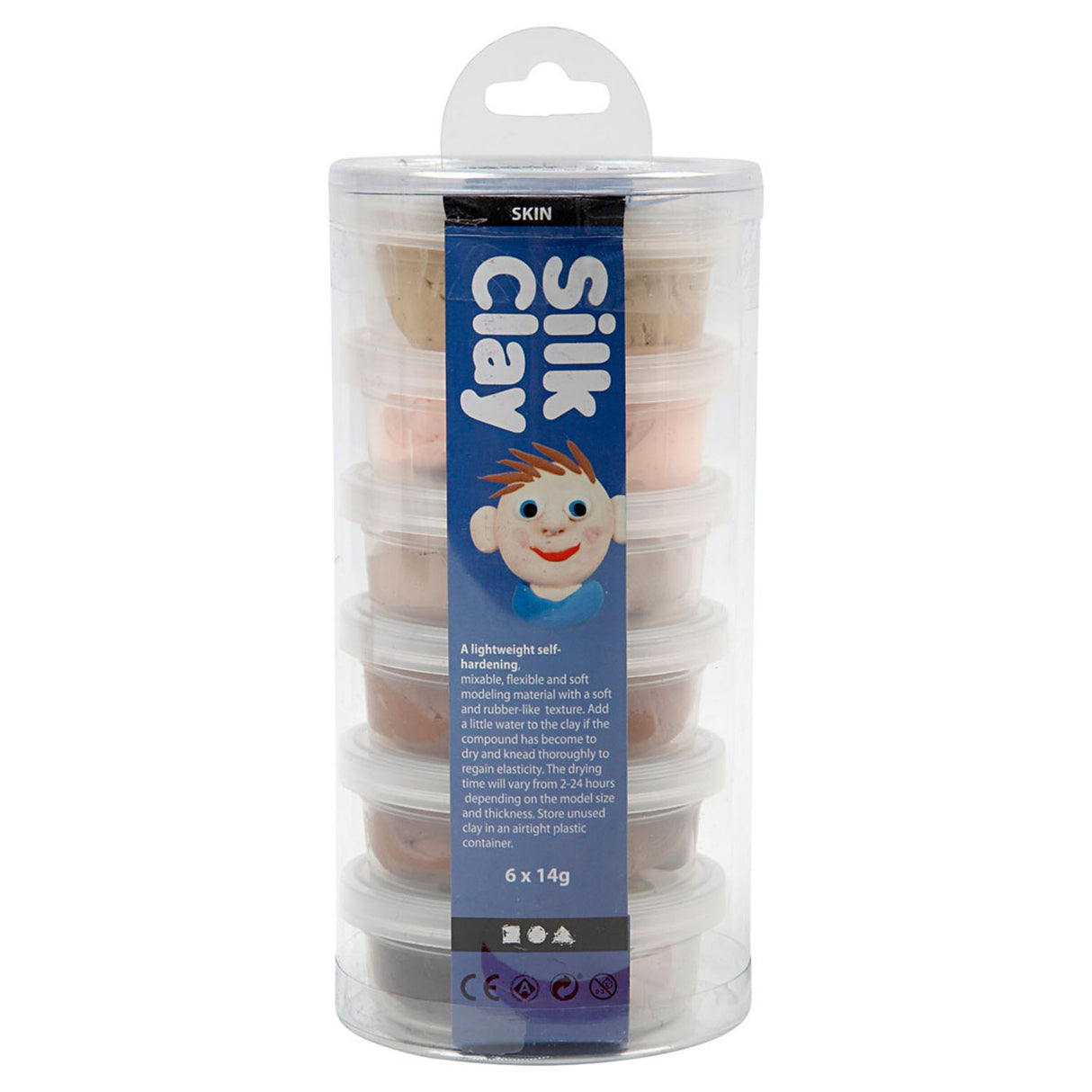 Silk clay , huidskleur, 6dlg.