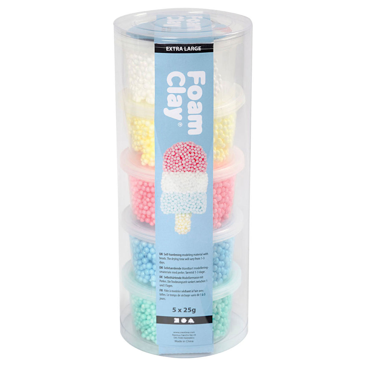 Creativ company foam clay® extra large 5x25 gr vrolijke kleuren