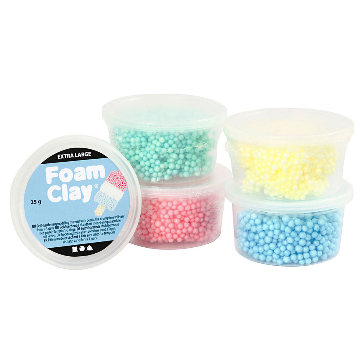 Creativ company foam clay® extra large 5x25 gr vrolijke kleuren