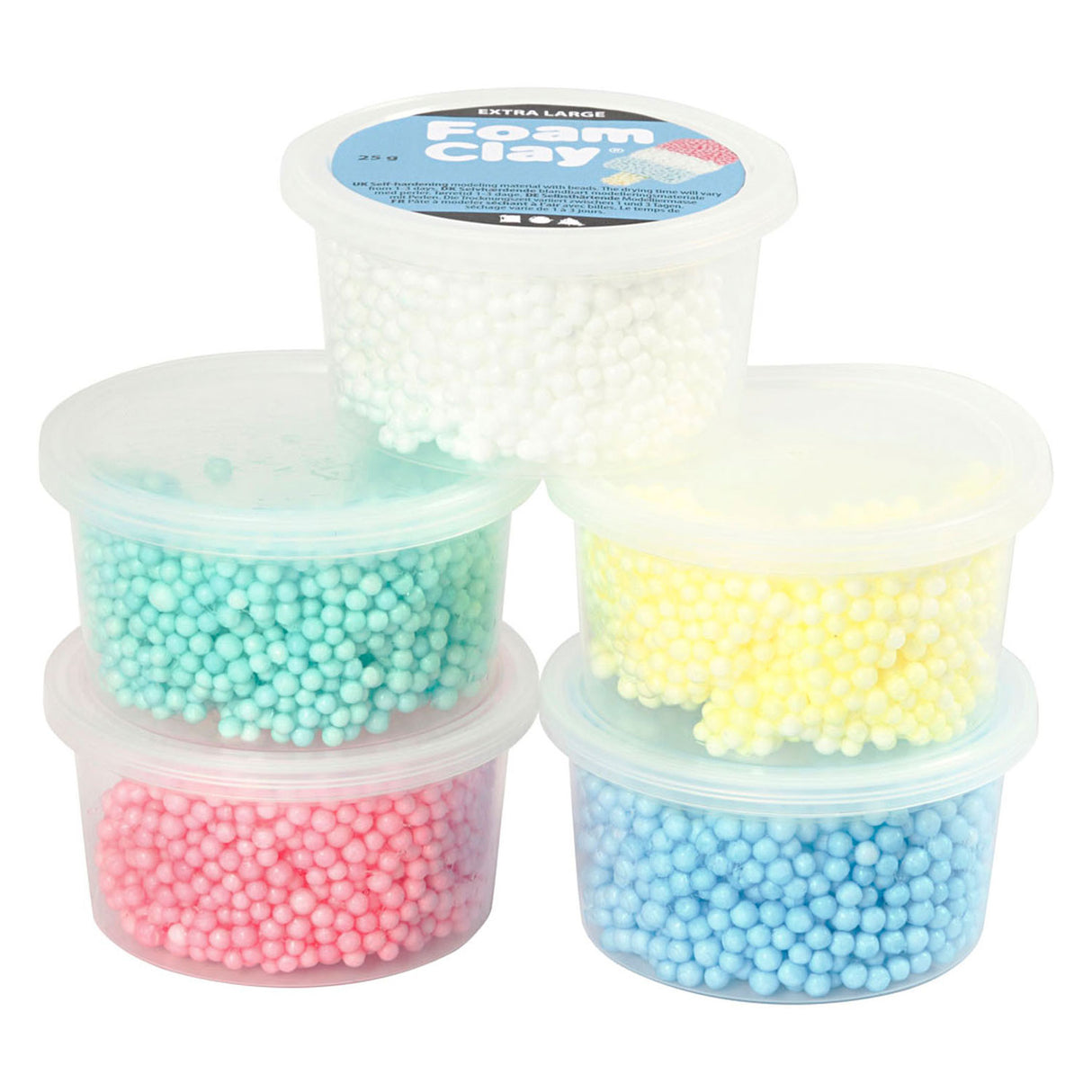 Creativ company foam clay® extra large 5x25 gr vrolijke kleuren