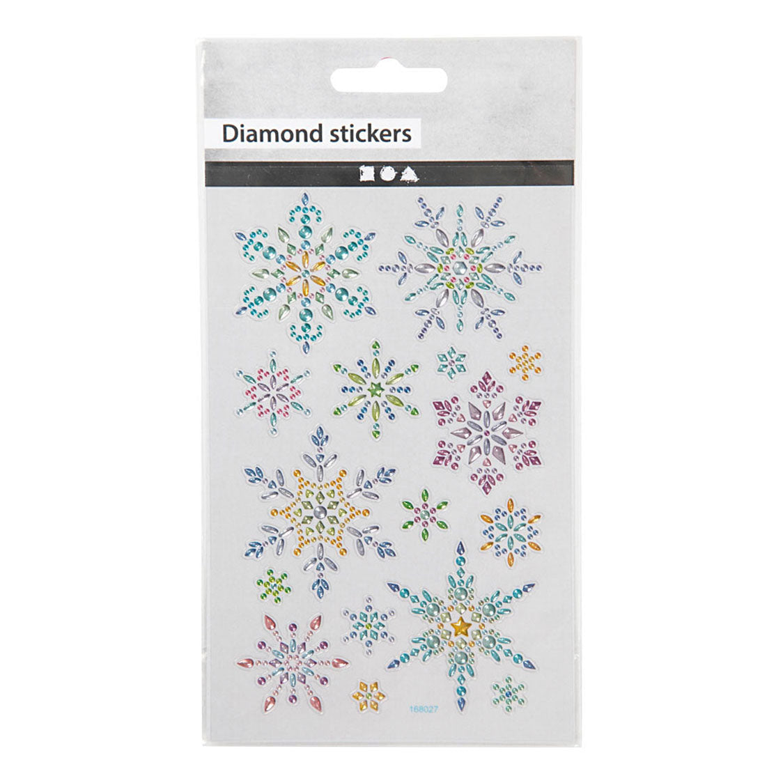 Creativ company diamond stickers - ijskristallen - winter thema stickers - zelfklevende strass stickers - luxe glitter knutselstickers - creatieve versiering - 1 vel