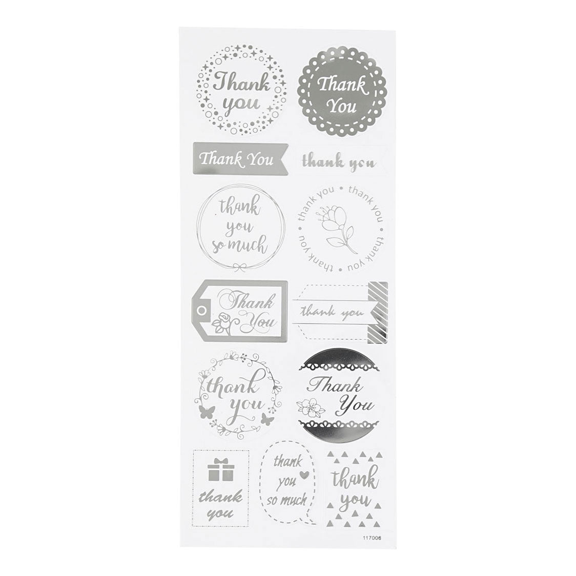 Creativ company https: www.cchobby.nl stickers-thank-you-vel-10x24-cm-ca-13-stuk-zilver-1-vel