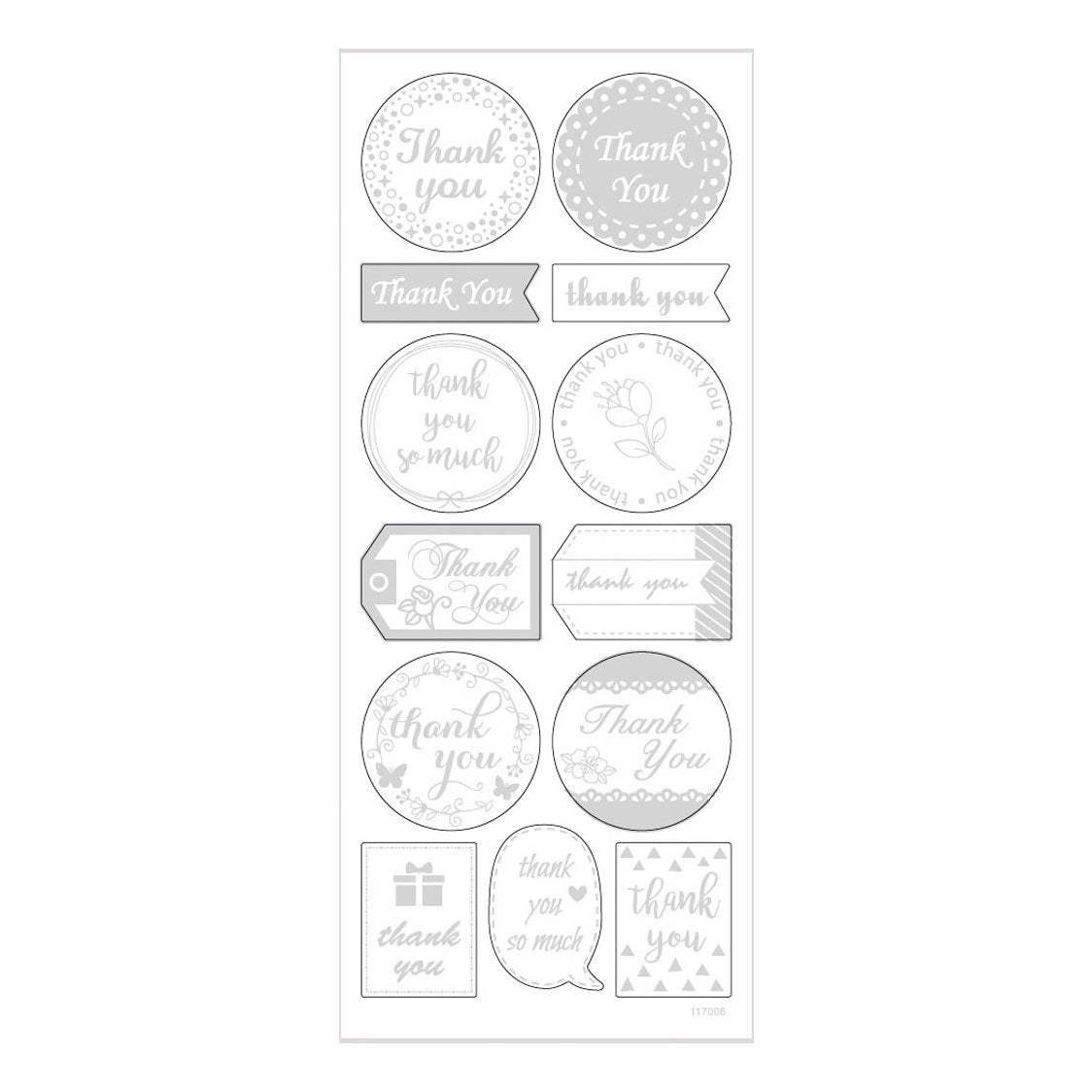 Creativ company https: www.cchobby.nl stickers-thank-you-vel-10x24-cm-ca-13-stuk-zilver-1-vel