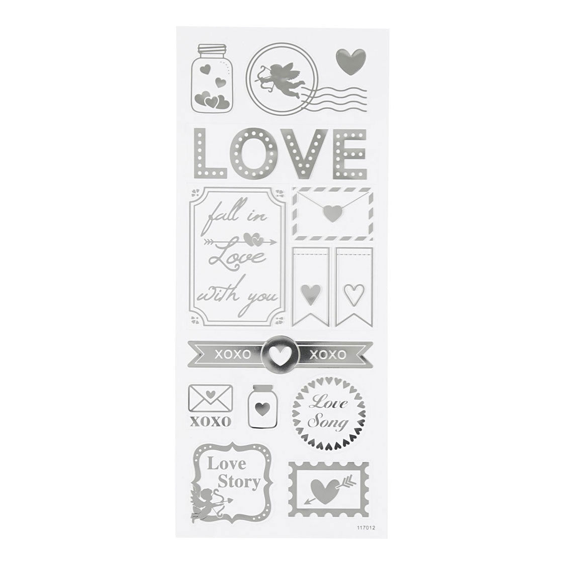 Creativ company http: www.cchobby.nl stickers-love-vel-10x24-cm-ca-14-stuk-zilver-1-vel