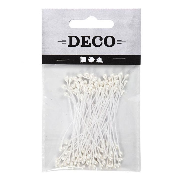 Creativ company http: www.cchobby.nl bloemmeeldraden-l-6-4-cm-d-2-mm-wit-parelmoer-100-stuk-1-doos