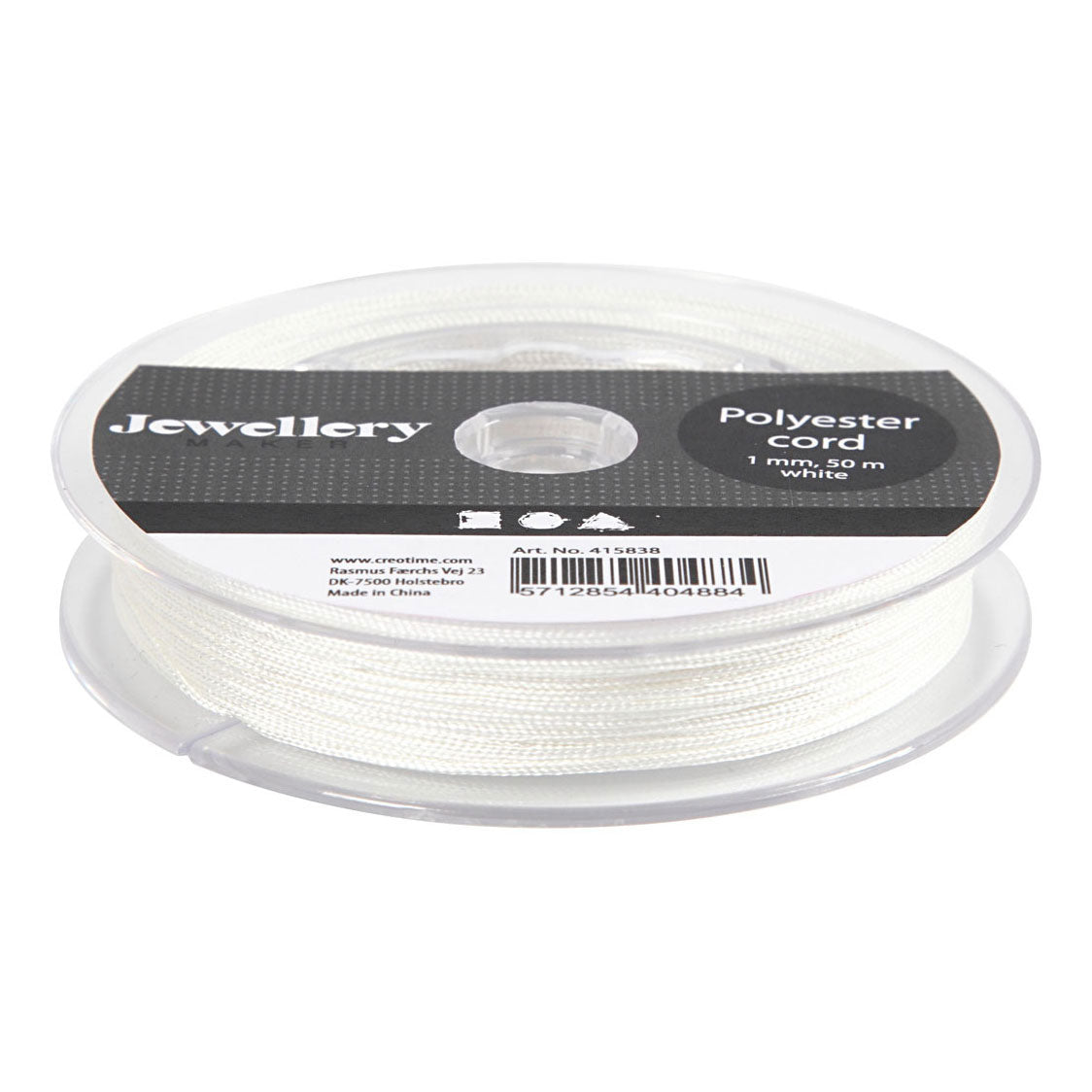 Creativ company polyester koord wit, 50m
