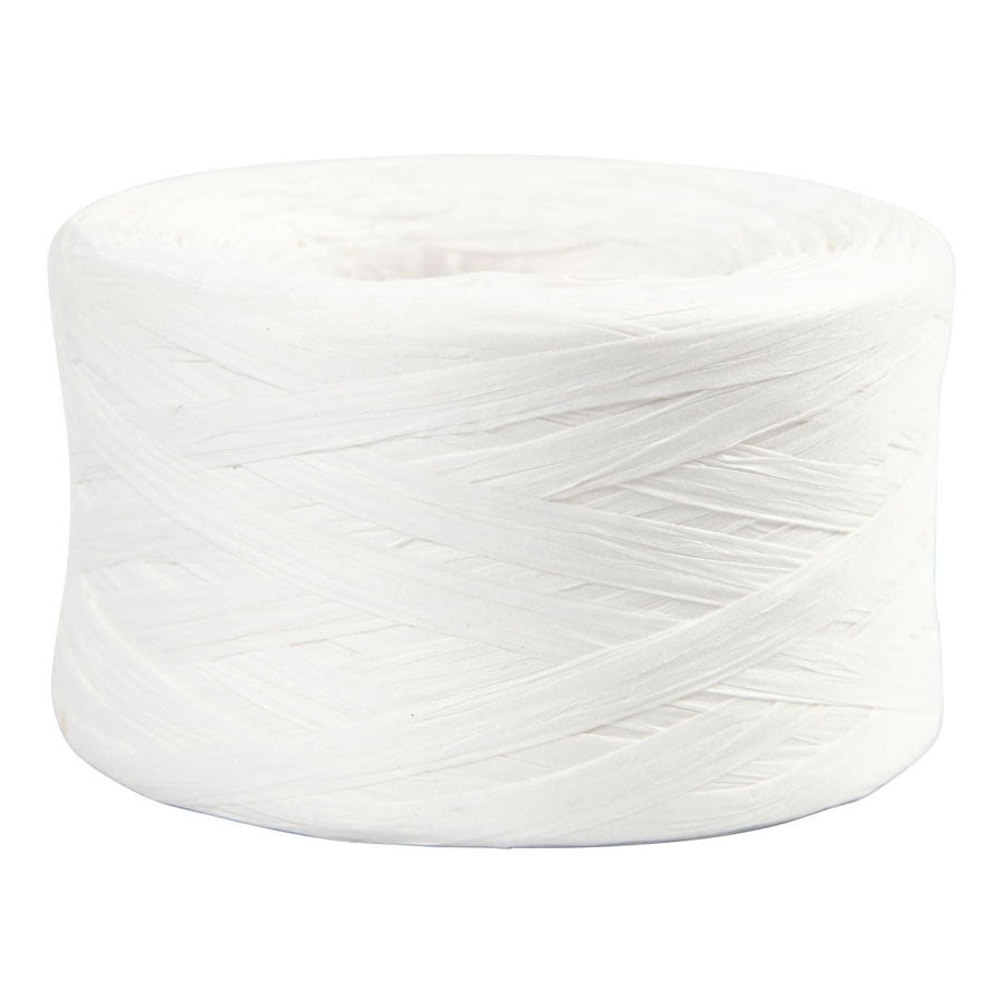 Creativ company http: www.cchobby.nl papier-raffia-garen-b-7-8-mm-wit-100-m-1-rol