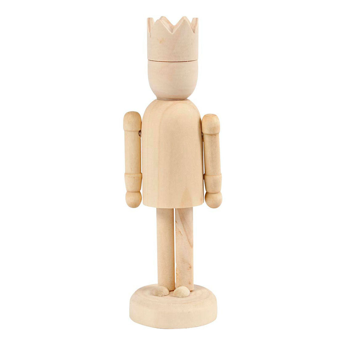 Creativ company houten figuur met kroon, 13cm