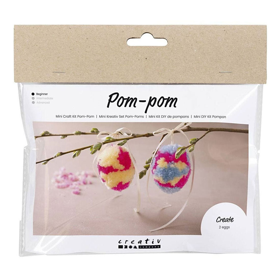 Creativ company mini hobbyset pompom ei, 2st. pasen