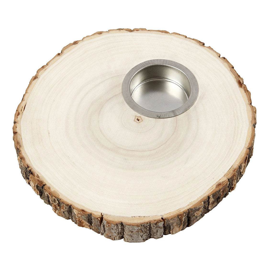 Creativ company houten schijf waxinelicht houder 14-16cm