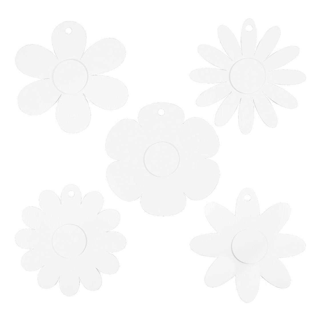 Creotime knutselset flowers 20 cm karton wit 15 stuks