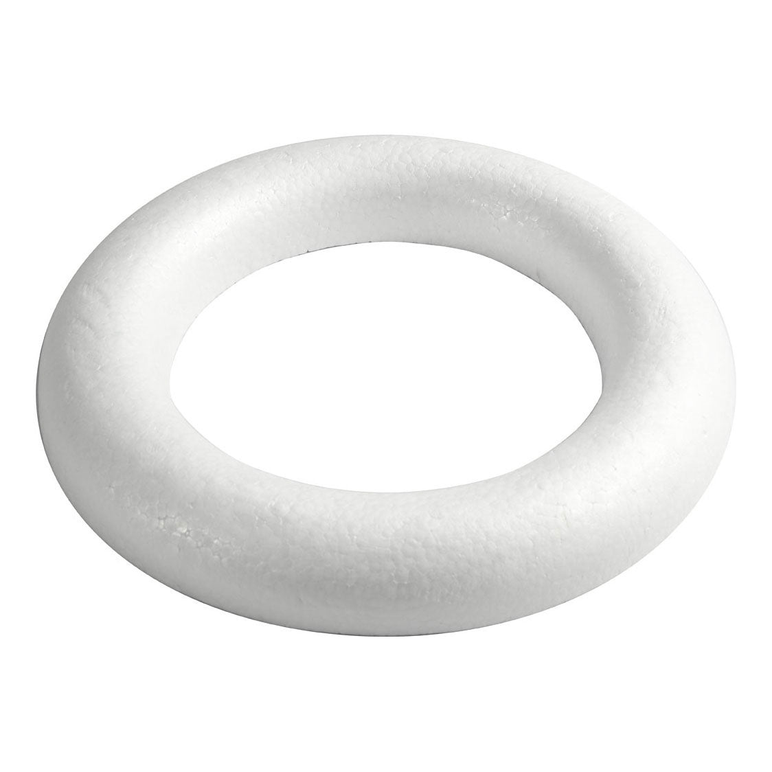 Creativ company styropor ring wit met platte achterkant, 35cm