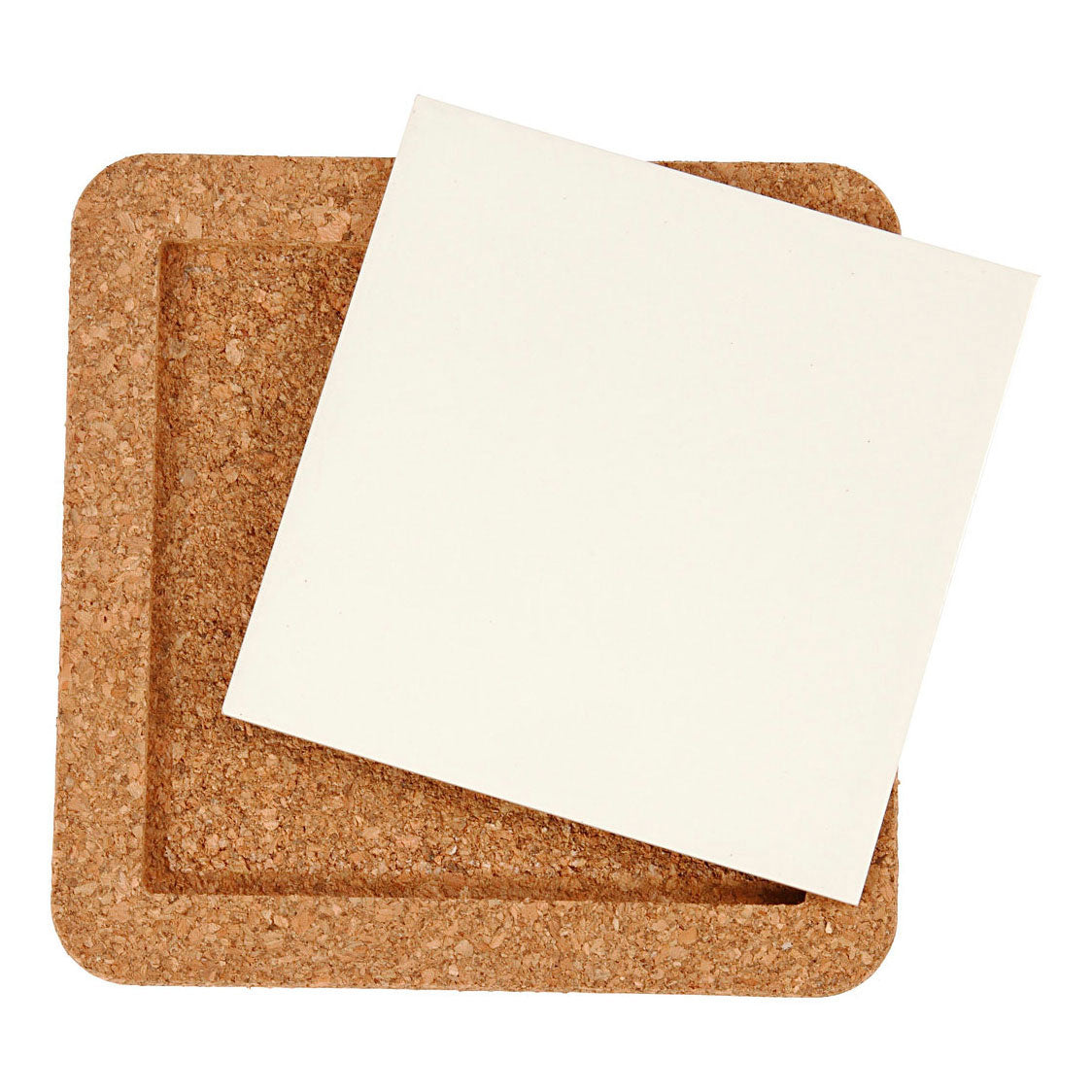 Creativ company http: www.cchobby.nl onderzetter-met-lijst-van-kurk-afm-15-5x15-5x1-cm-wit-2-stuk-1-doos