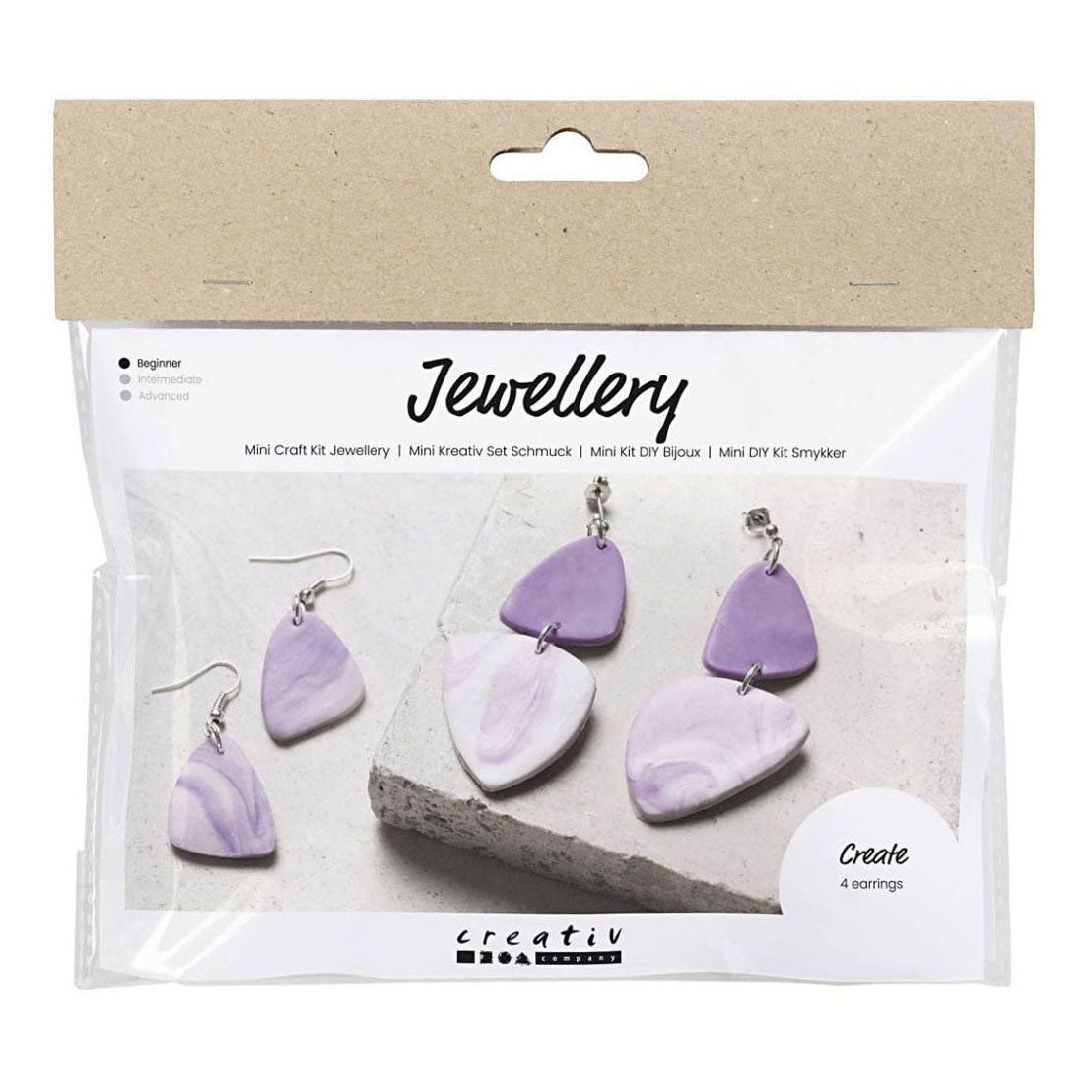 Creativ company mini hobbyset sieraden oorbellen paars