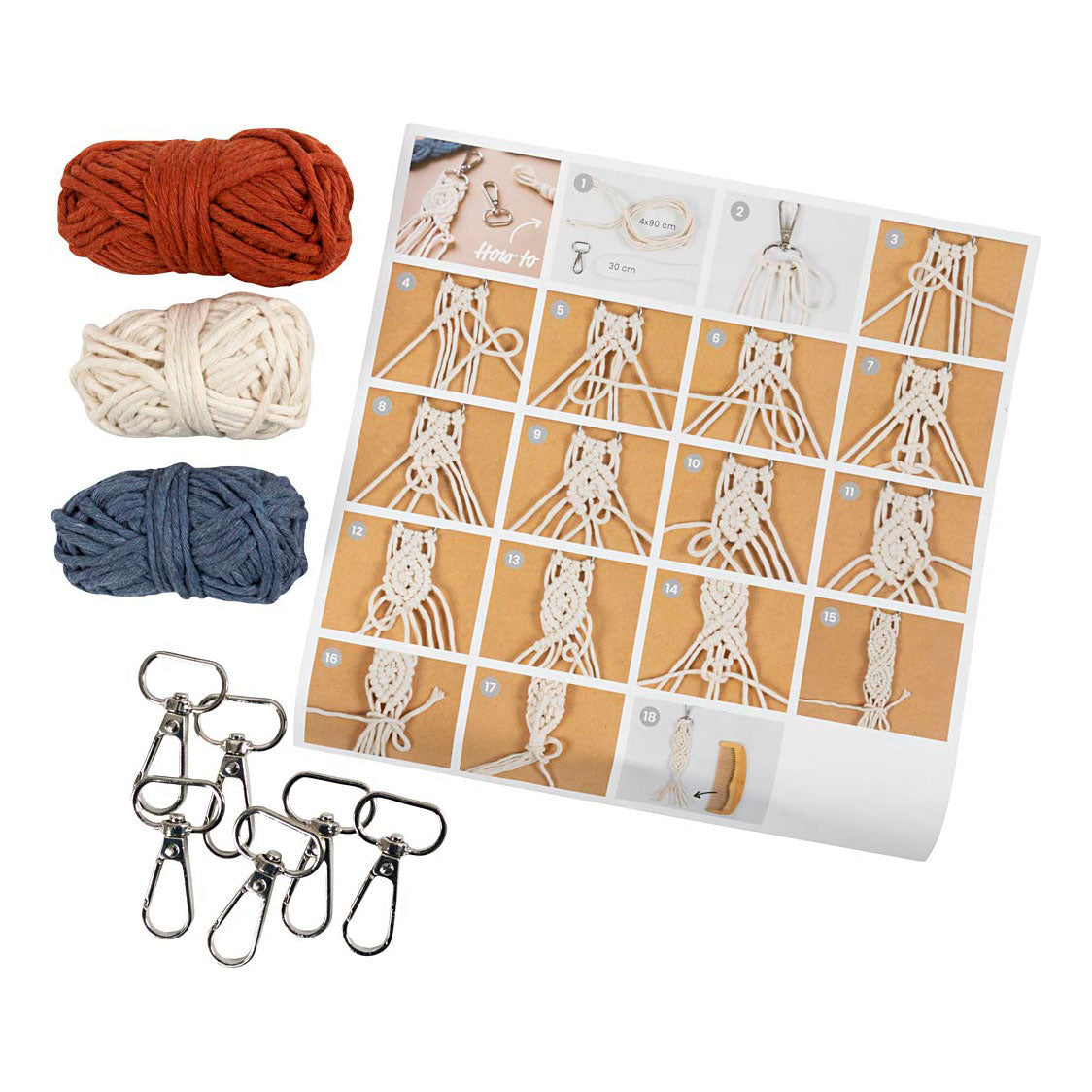 Creativ company https: www.cchobby.nl mini-hobbyset-macrame-sleutelhangers-1-doos