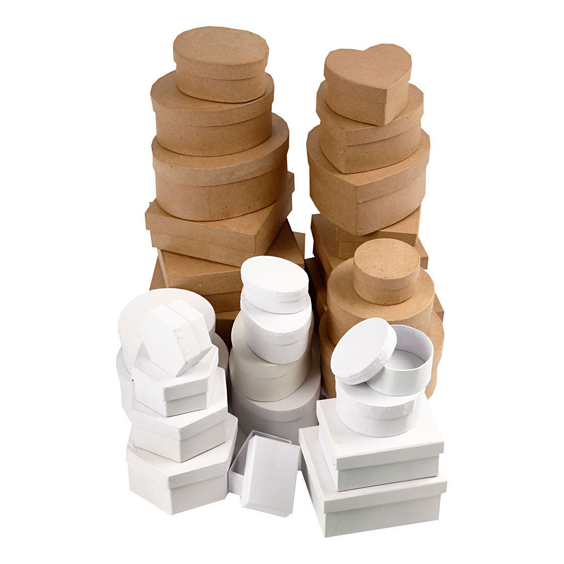 Creativ company dozen bruin en wit 6,5-18cm, 30st.