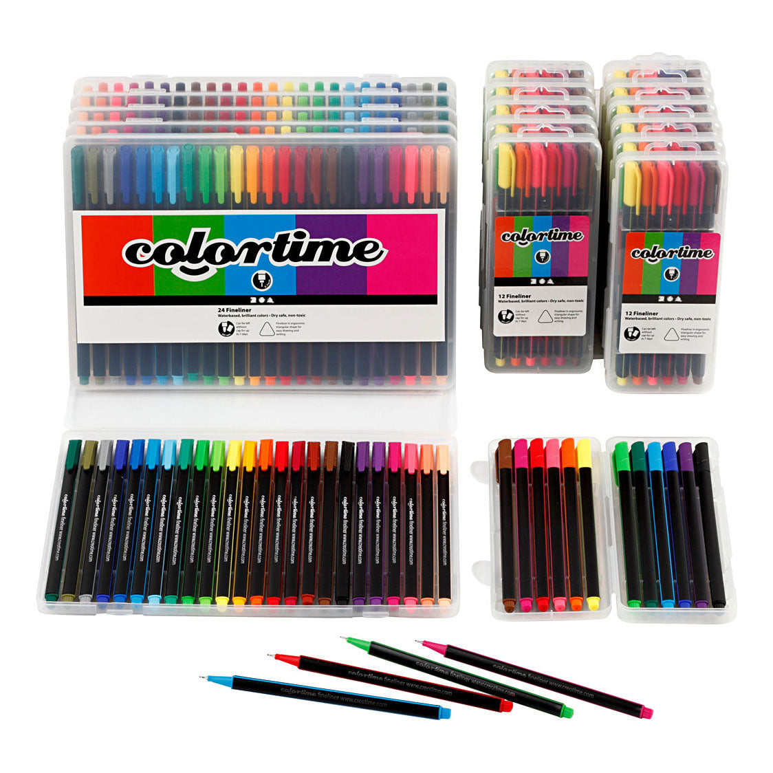 Creativ company http: www.cchobby.nl colortime-fineliners-lijndikte-0-6-0-7-mm-diverse-kleuren-18-doos-1-doos