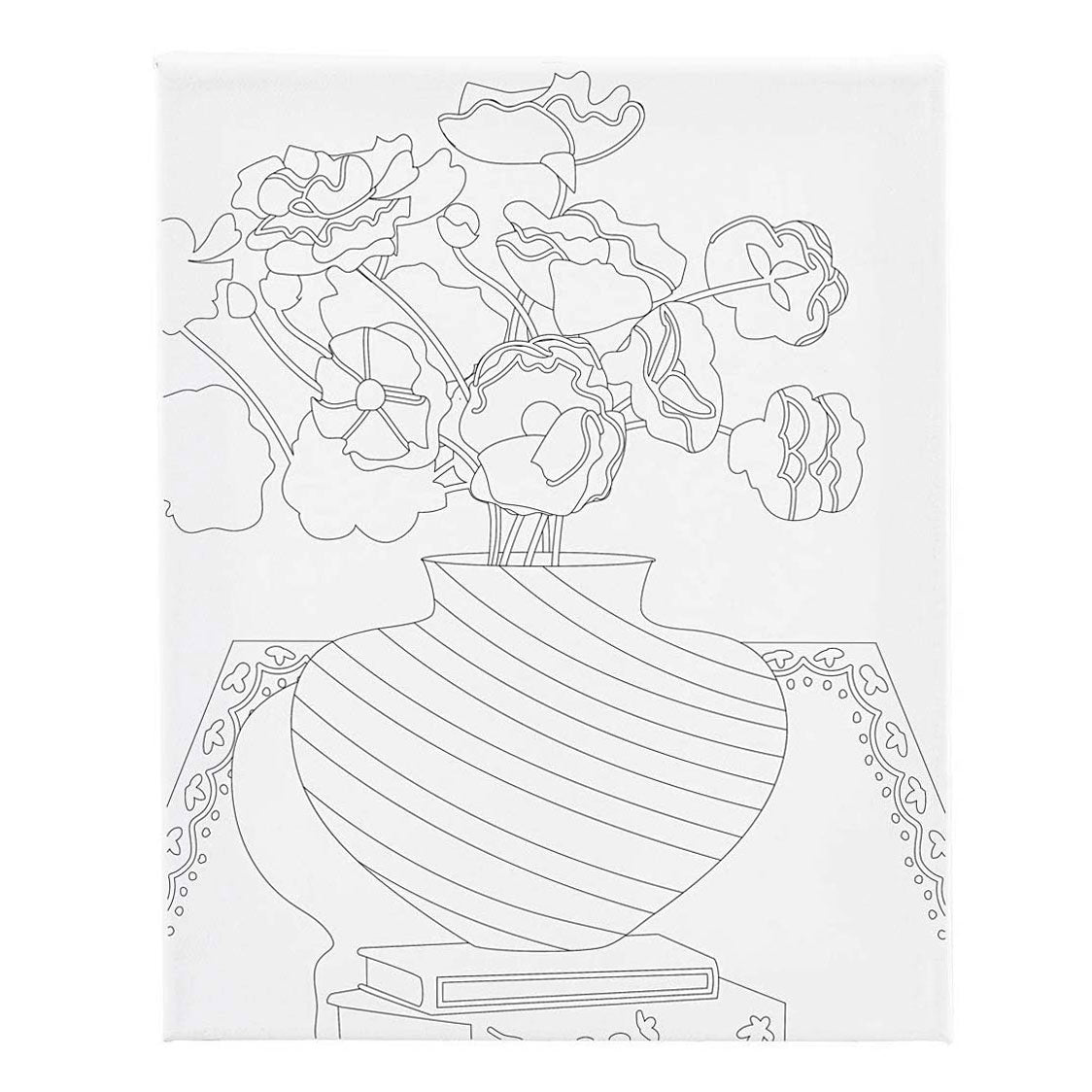 Creativ company schildercanvas met print boeket in vaas - 24x30cm