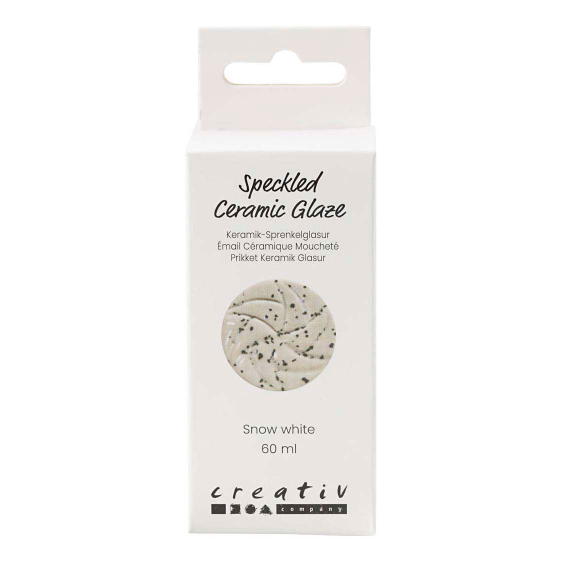 Creativ company gespikkeld keramiek glazuur 999-1060 c dekkend sneeuwwit - 60ml