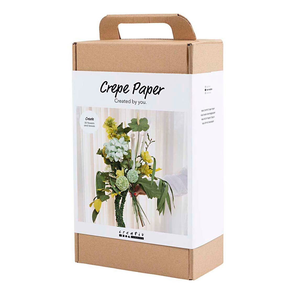 Creativ company https: www.cchobby.nl maxi-hobbyset-crepepapier-bloemenboeket-lichtgroen-donkergroen-pastel-groen-wit-1-doos
