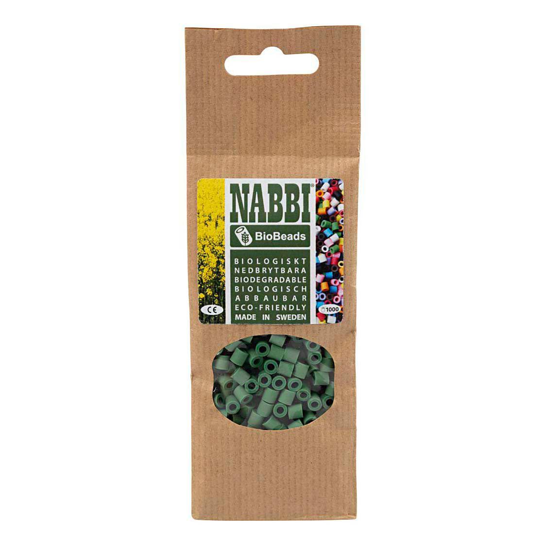 Creativ company nabbi biobeads 5x5mm donkergroen - 1000st.