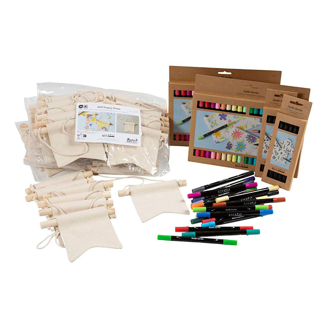 Creativ company groepsset verf je eigen spandoek 10,5x12cm - 60st.