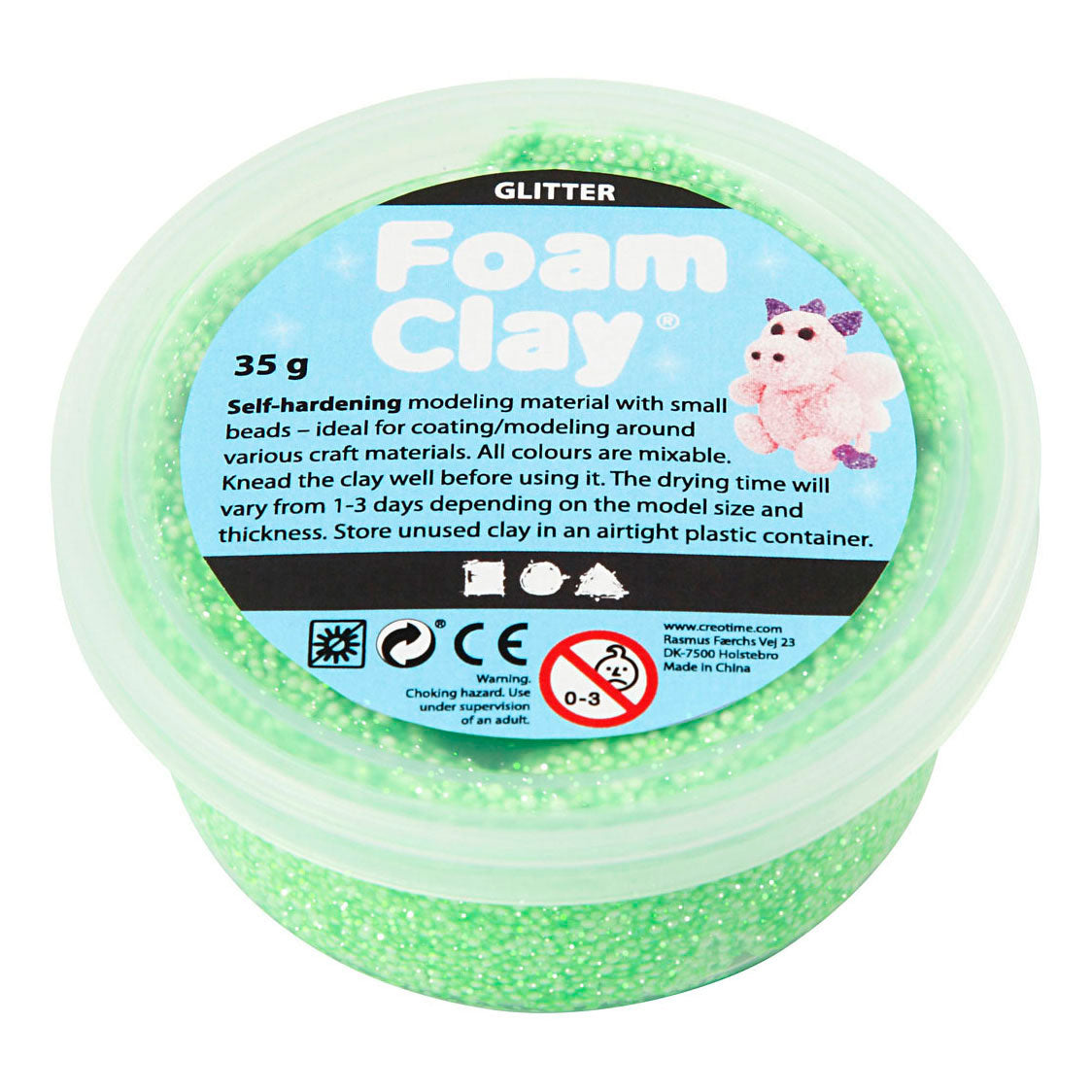 Creativ company https: www.cchobby.nl foam-clayr-glitter-groen-35-gr-1-doosje