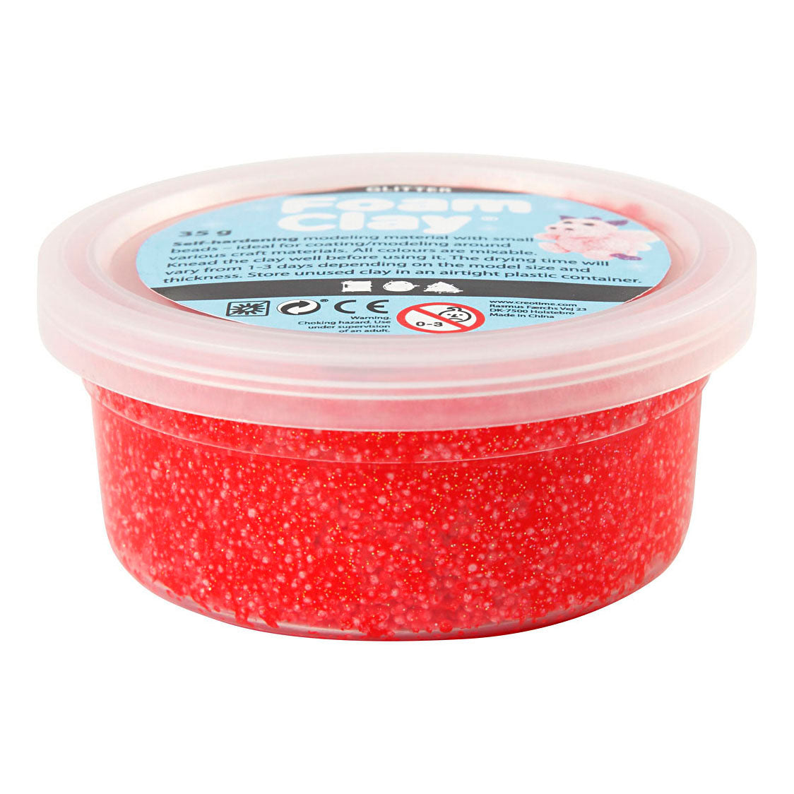 Creativ company http: www.cchobby.nl foam-clayr-glitter-rood-35-gr-1-doosje