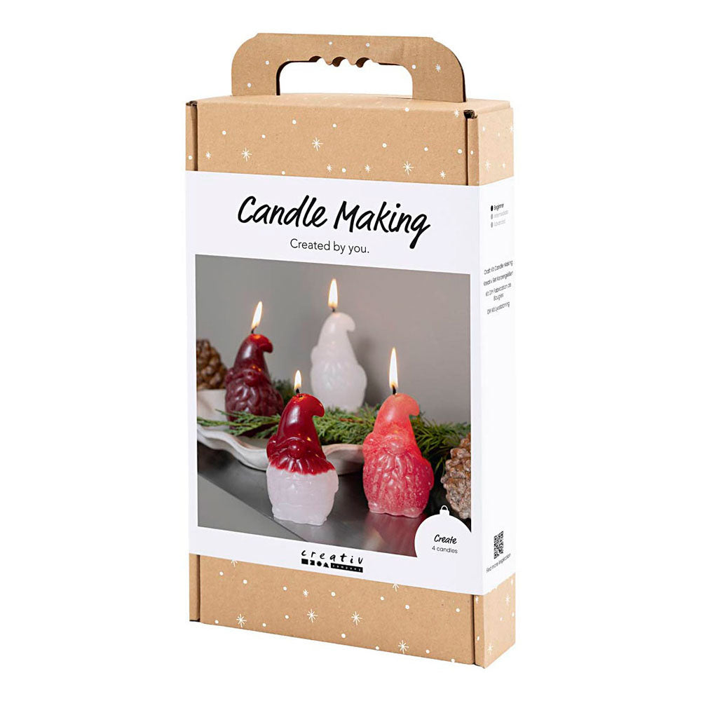 Creativ company hobbyset kaarsen maken kerstman - 4 kaarsen