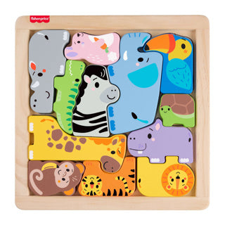 Mattel houten dierenpuzzel van fisher-price - educatief speelgoed.