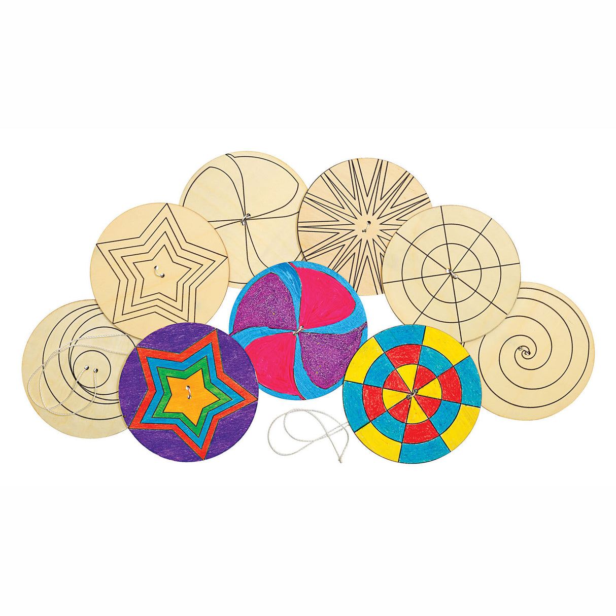 Colorations - versier je eigen houten spinner, 24st.