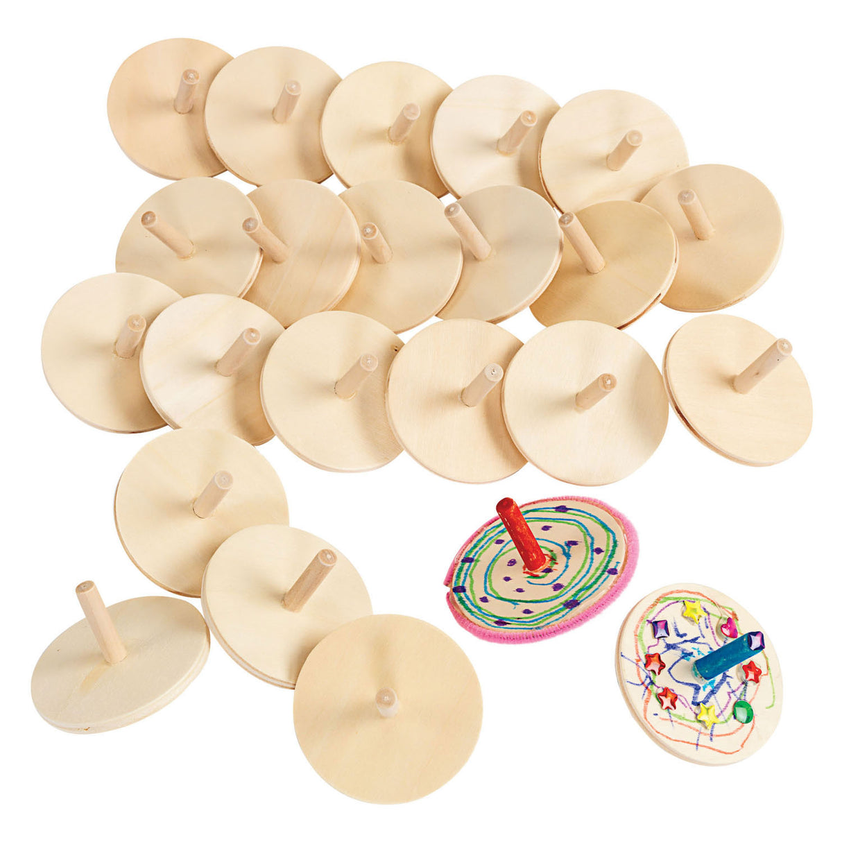 Colorations - houten tollen, set of 24