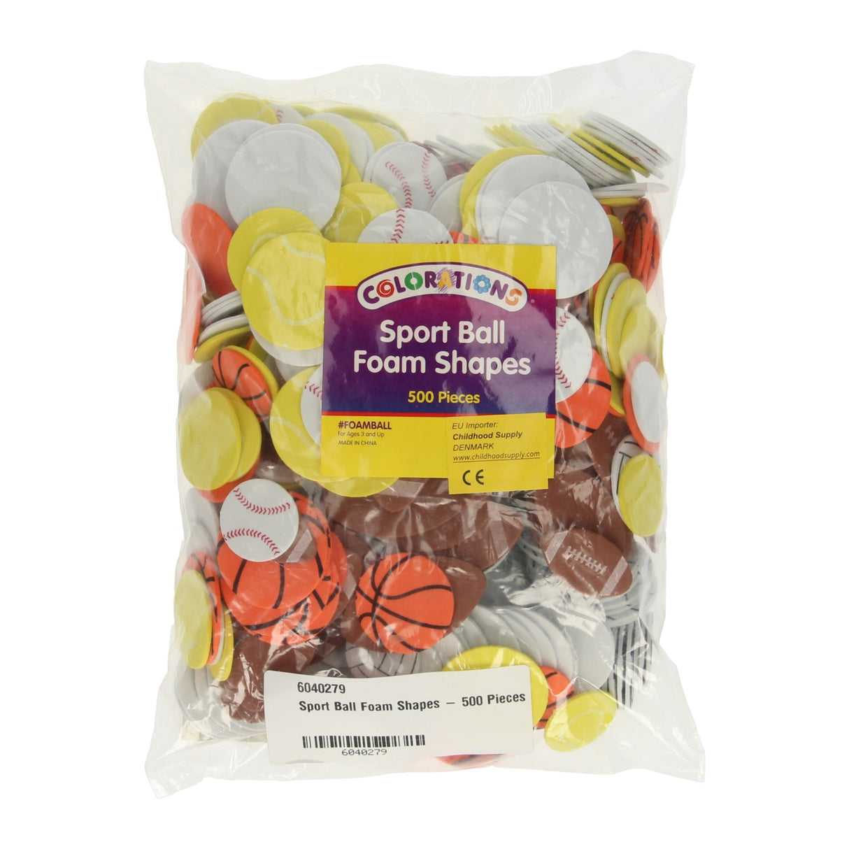 Colorations - sportballen foam vormen, 500st.