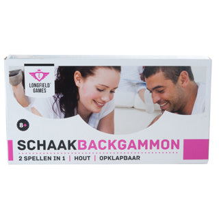 Engelhart schaak backgammon cassette hout 30x16x4 cm | 2 stuks