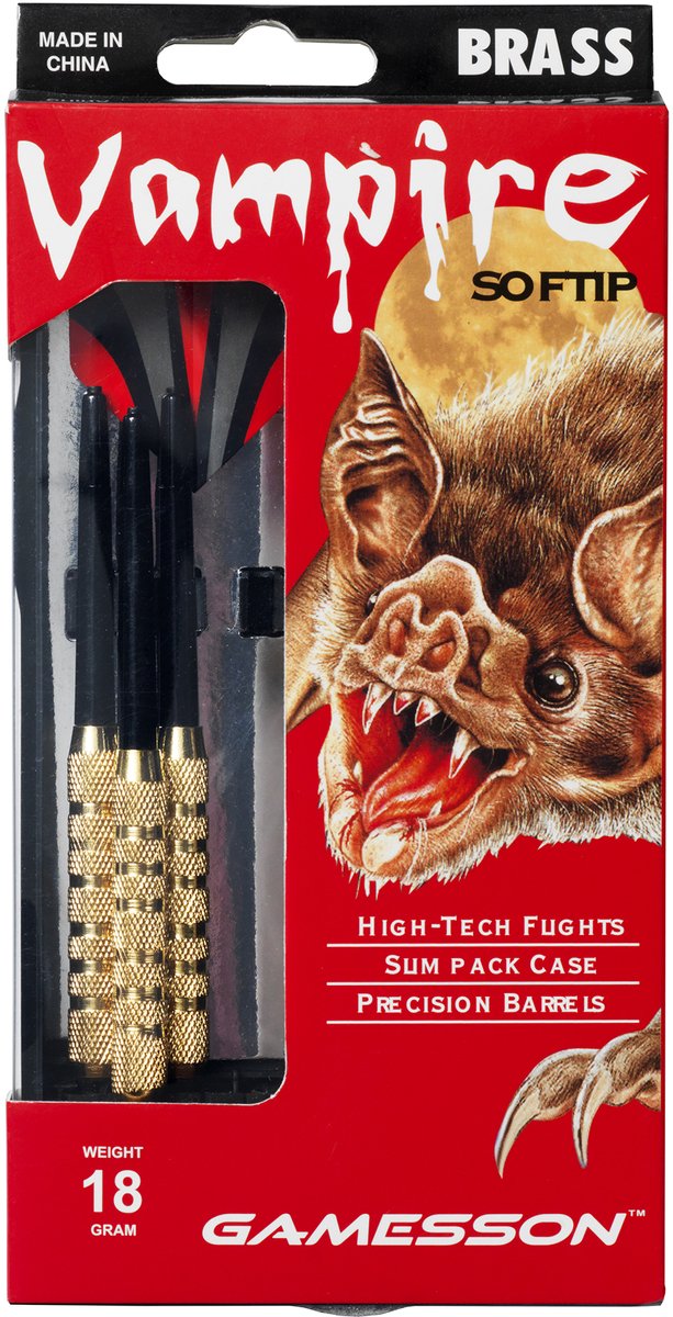 Bex sunsport dartpijlen set vampire – recreatieve dartpijlen – soft tip - complete set voor thuisgebruik – precisiespel – vanaf 8 jaar - 18 gram