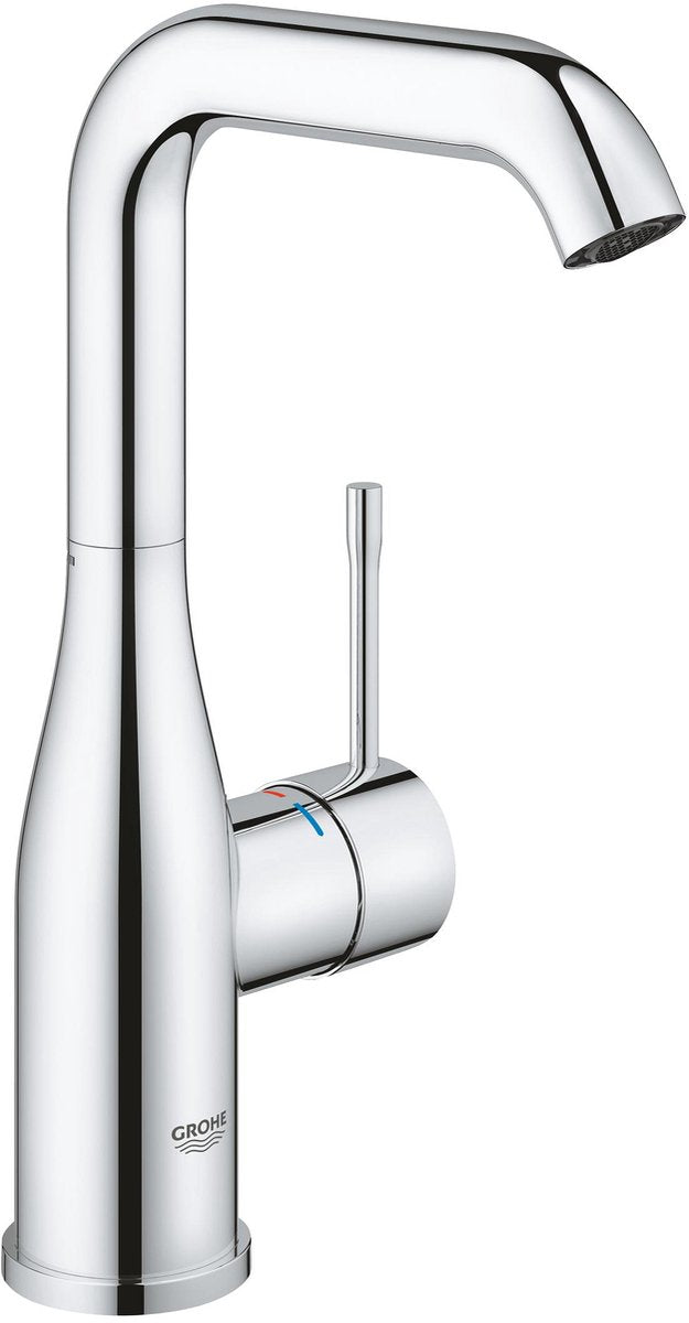Grohe essence wastafelkraan - hoge draaibare uitloop - met klikwaste (push open) - waterbesparend