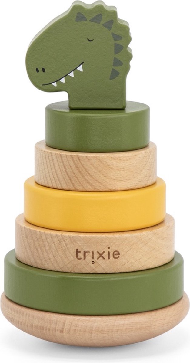 Trixie houten stapeltoren - mr. dino - houten stacking toy - educatief speelgoed - voor jongens meisjes - dinosaurus