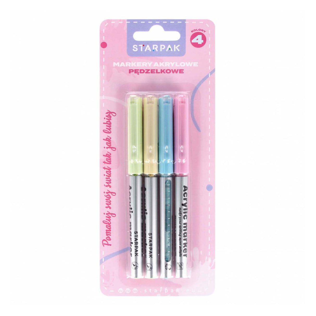 Acryl stiften pastel, 4st.