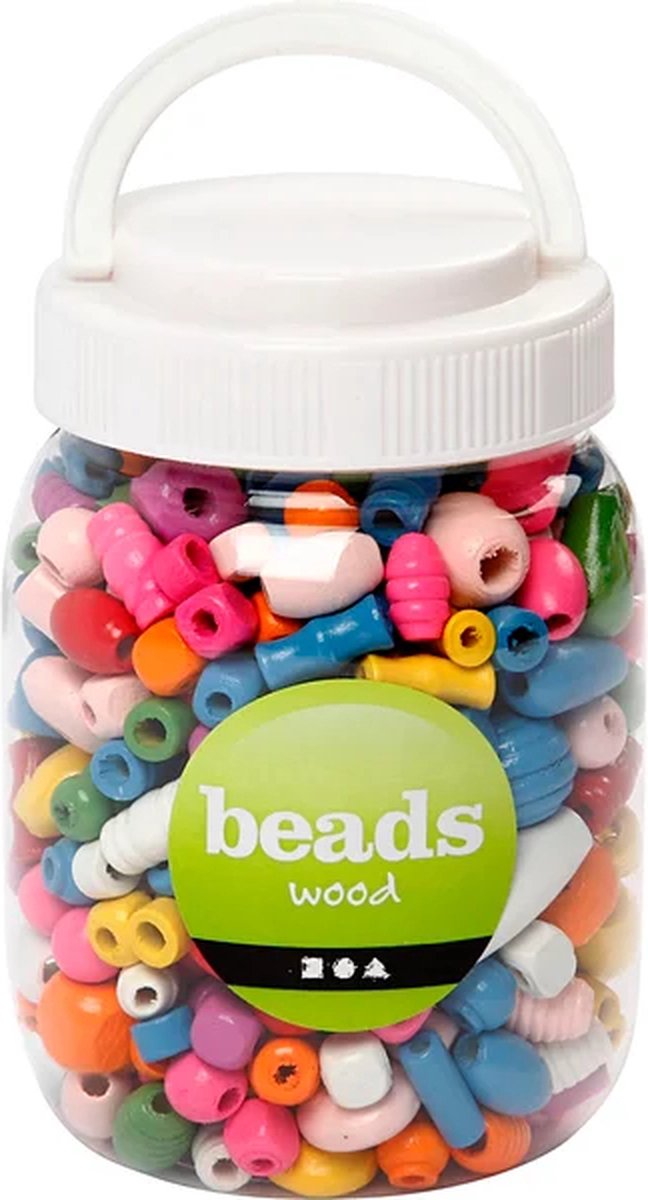 Creativ company cc houten kralen 5-28 mm multimix groot 175 gr