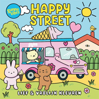 Lantaarn publishers sunny vibes kleurboek happy street | 2 stuks